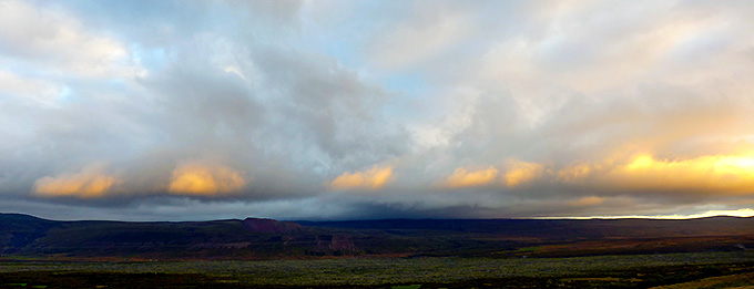 clouuds in the evening light, Iceland