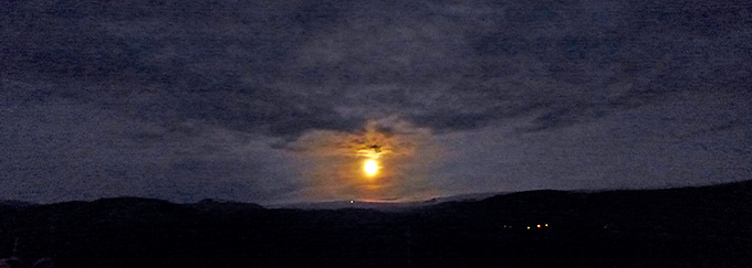 full moon over the sea, Iceland